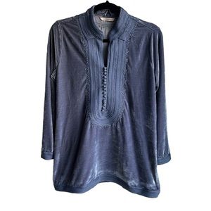Soft Surroundings Embroidered Braided Velvet top